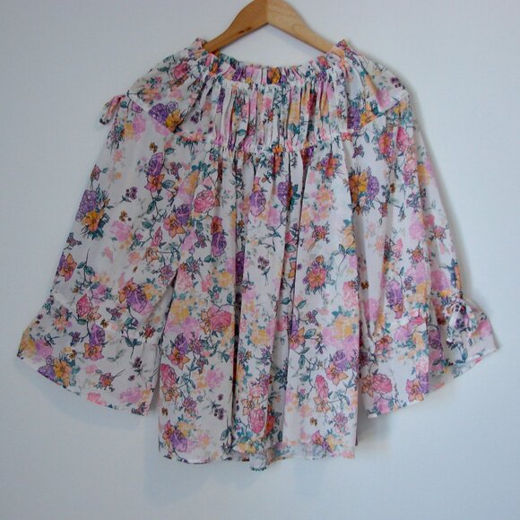 Tularosa REVOLVE Floral Mini Dress Off Shoulder Boho Romantic Tunic Top Size XS - Picture 12 of 14